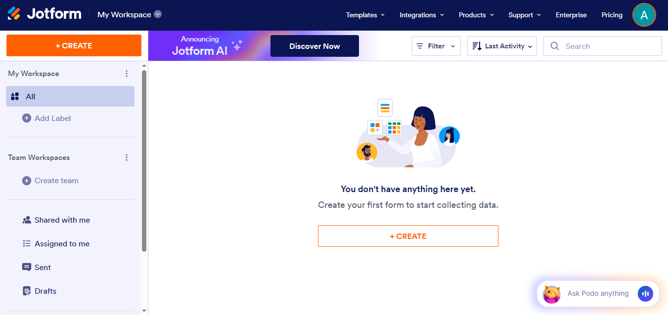 Jotform (AI) product screenshot