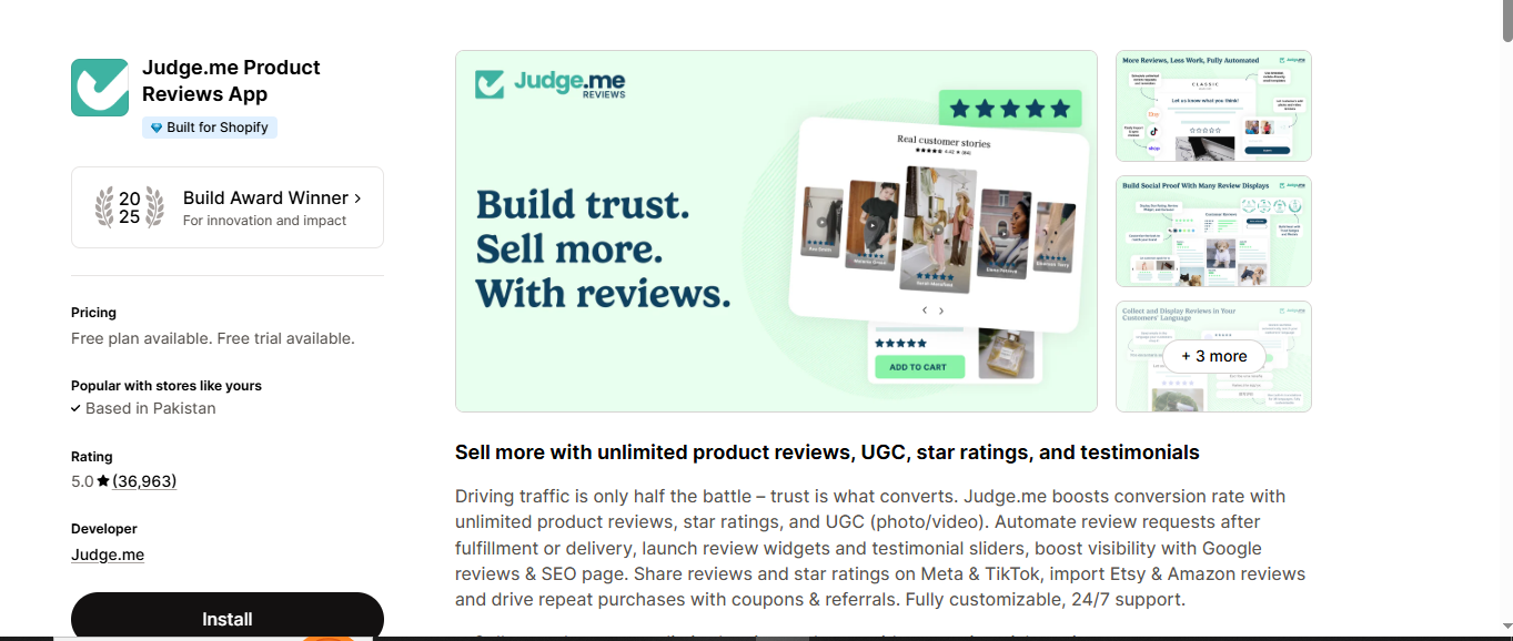 Judge.me product screenshot