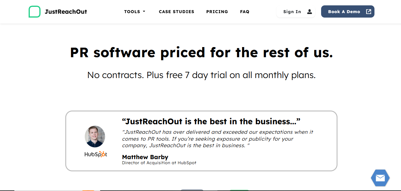 JustReachOut product screenshot