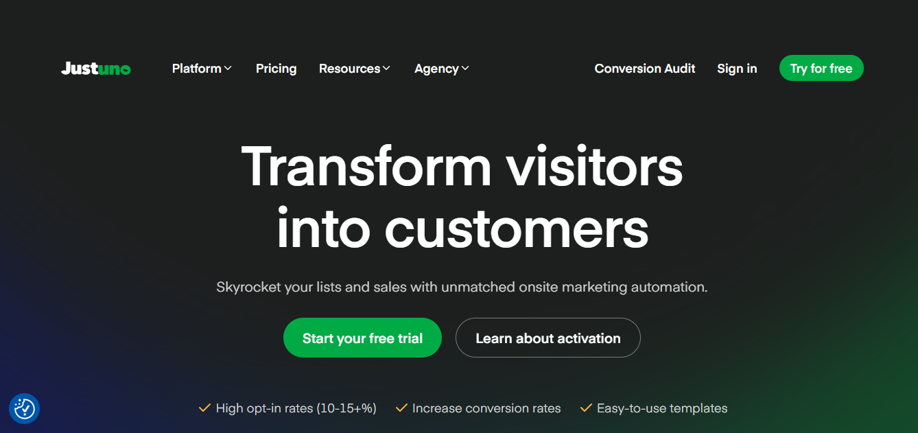 Justuno (AI) product screenshot