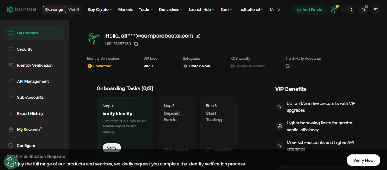 KuCoin product screenshot