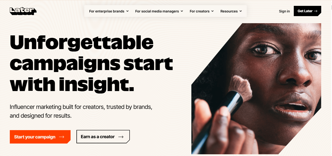 Later product screenshot