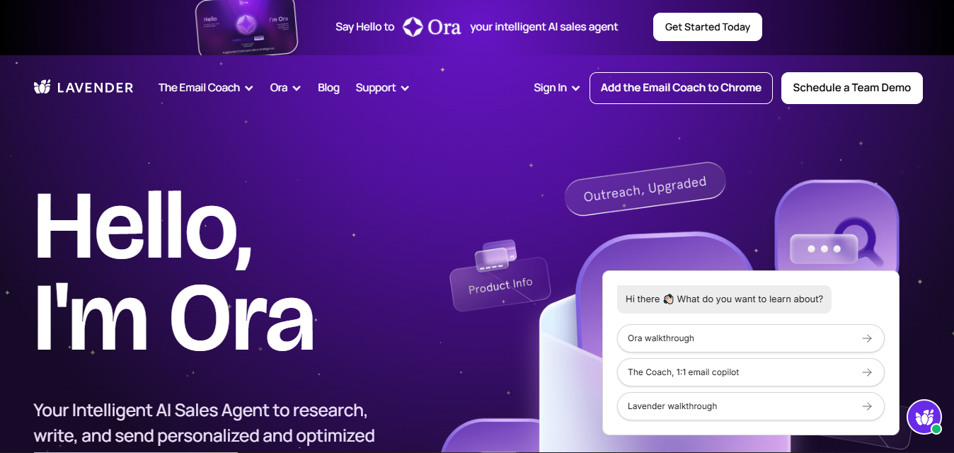 Lavender (AI) product screenshot