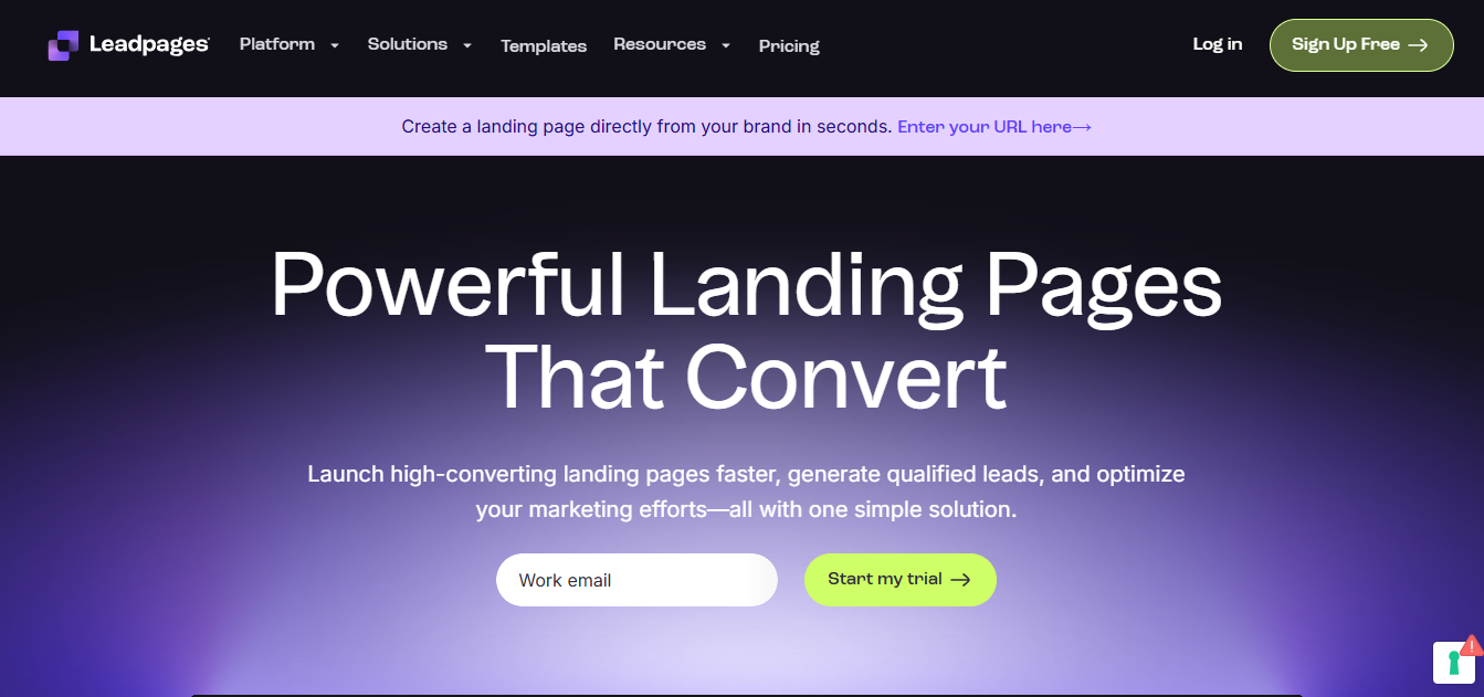 Leadpages (AI) product screenshot