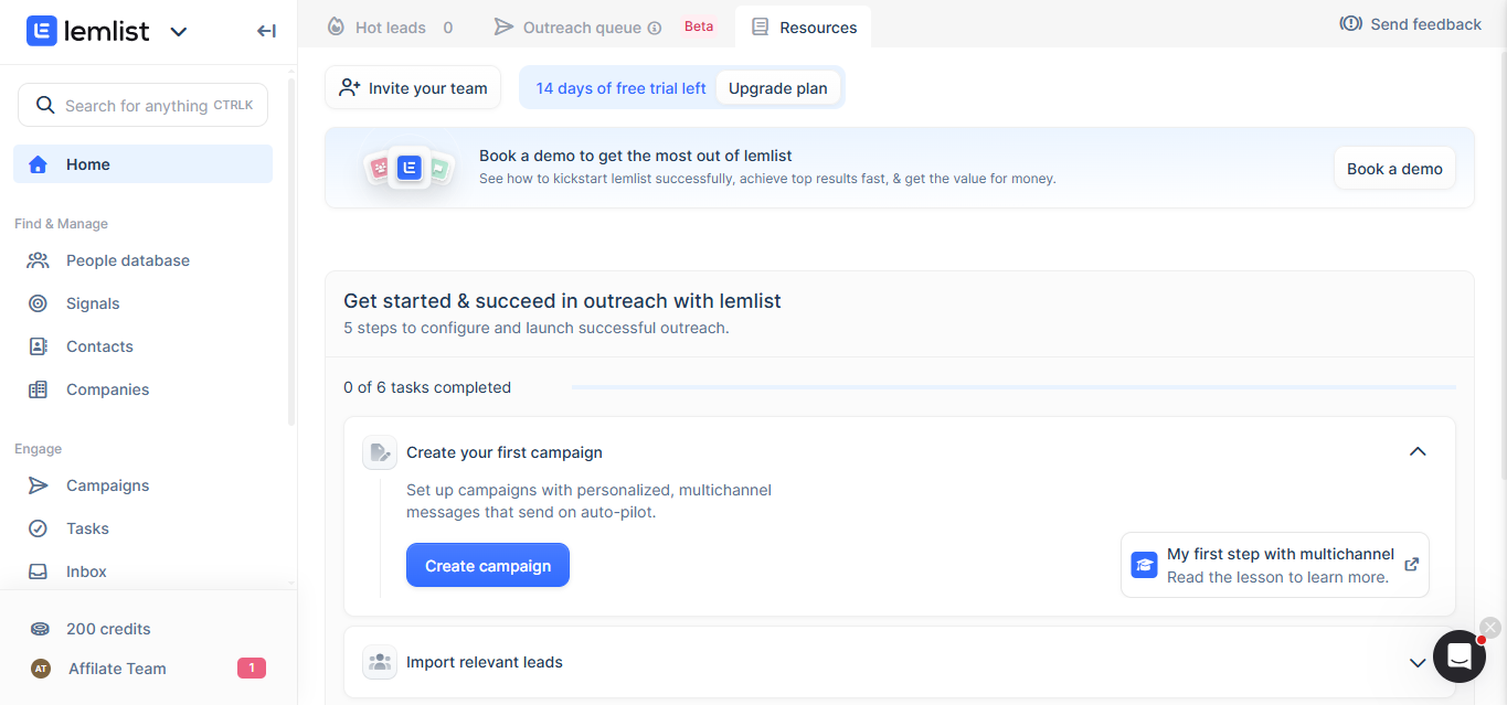 Lemlist (AI) product screenshot