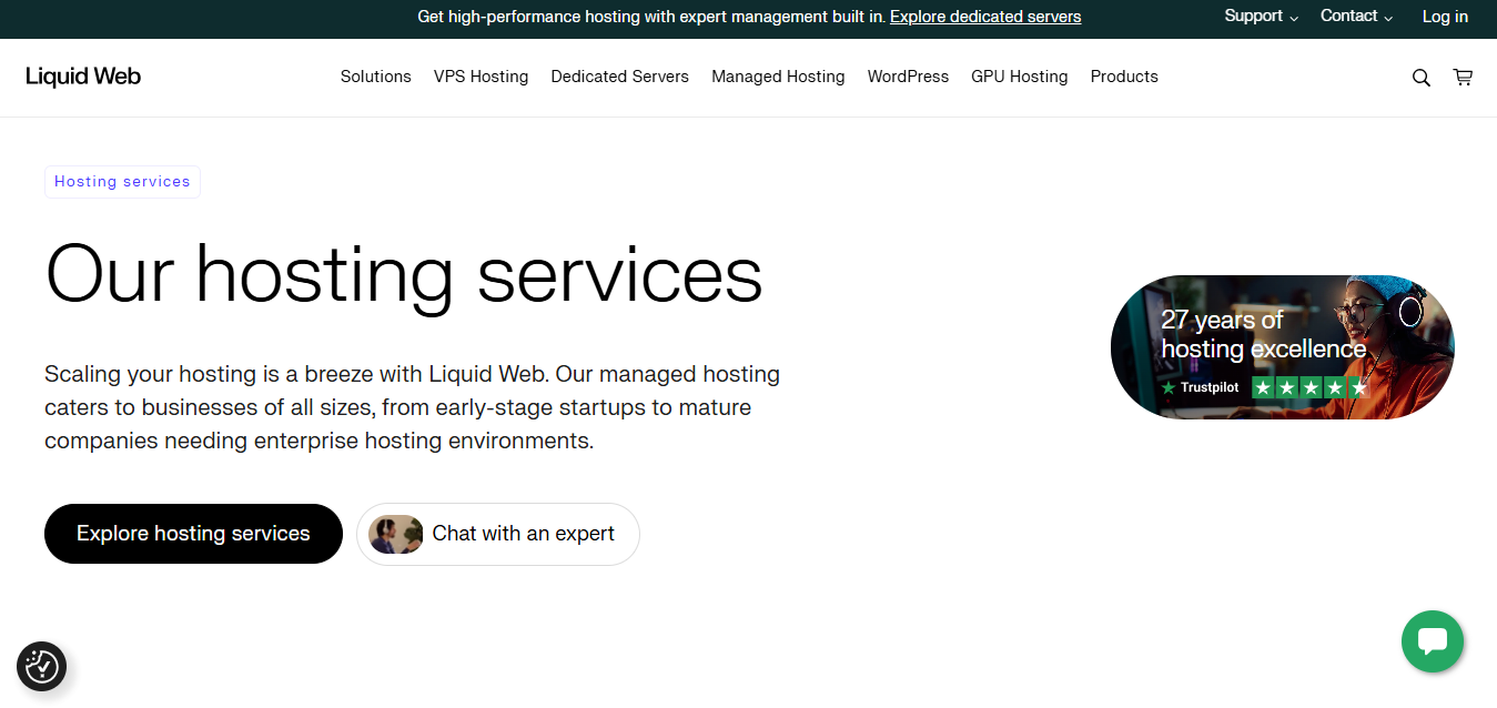 Liquid Web product screenshot