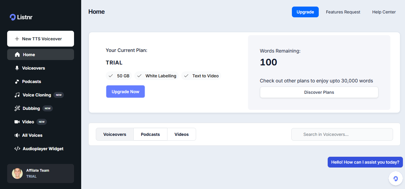Listnr product screenshot
