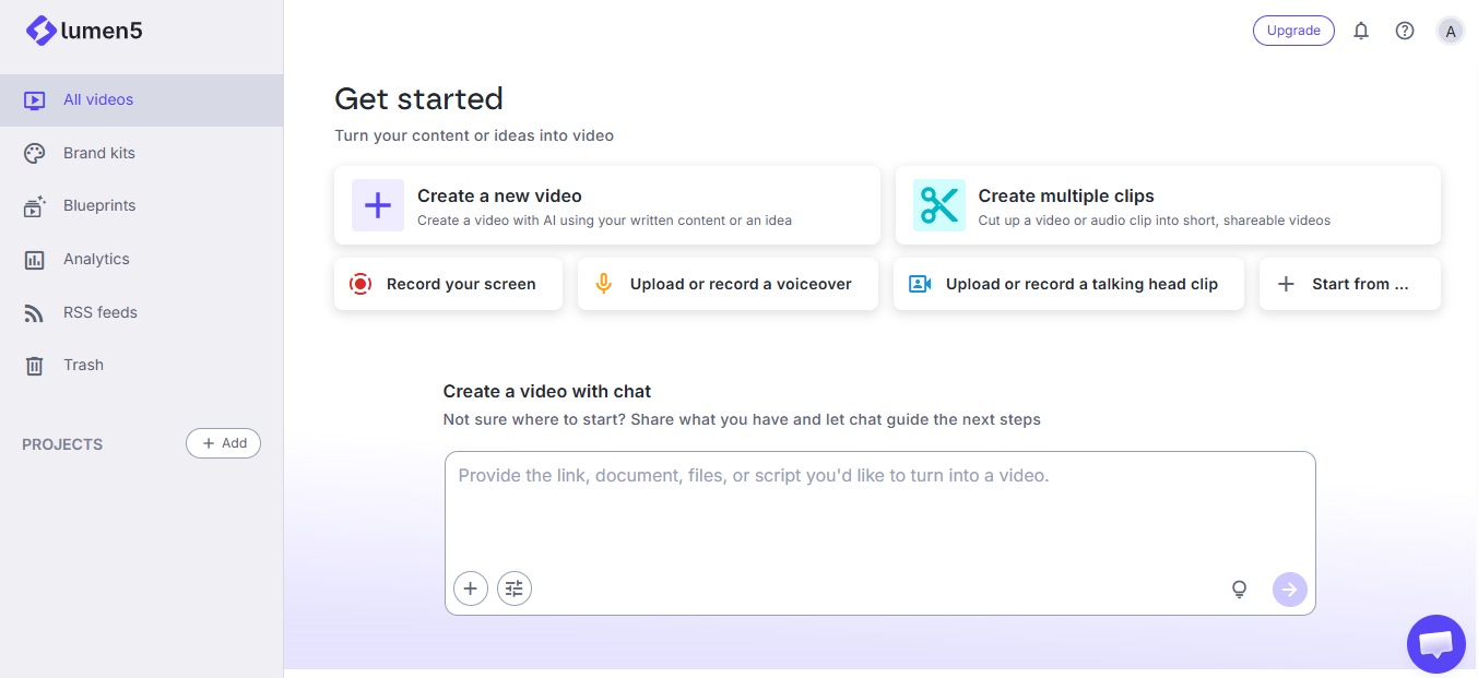 Lumen5 product screenshot