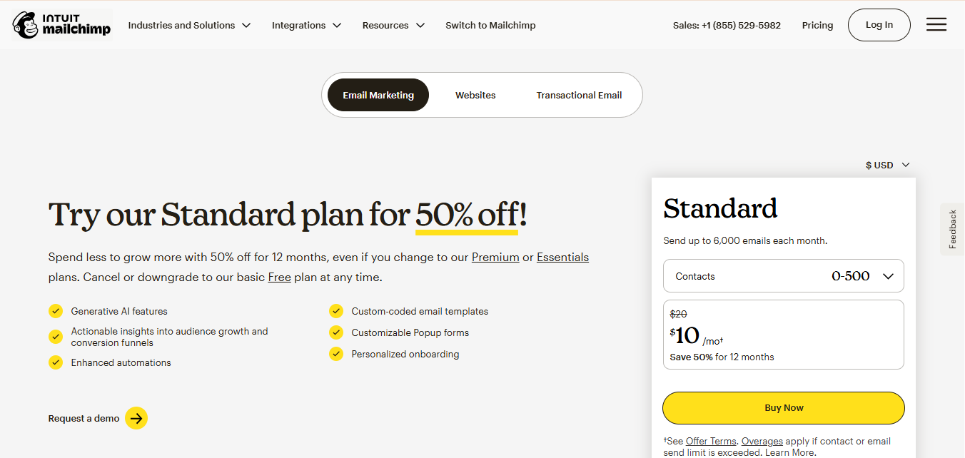 Mailchimp product screenshot