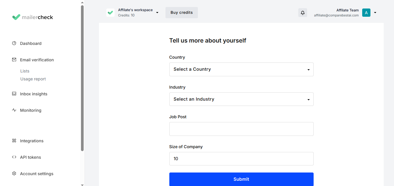 MailerCheck product screenshot