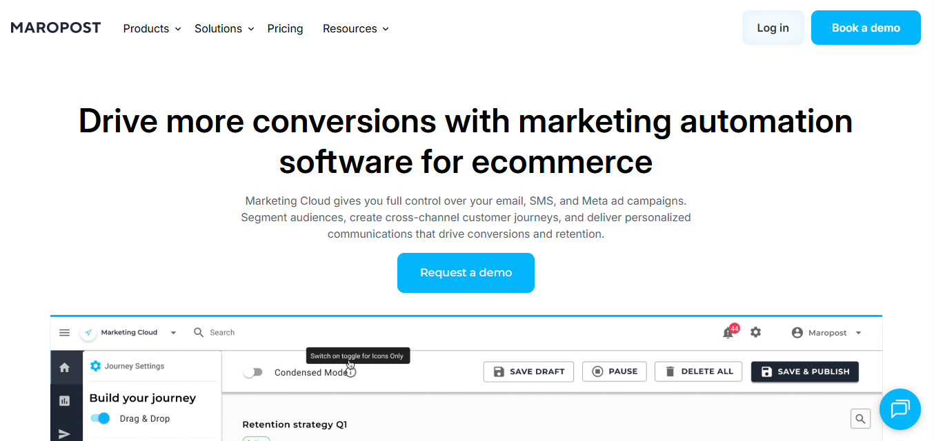 Maropost Marketing Cloud product screenshot