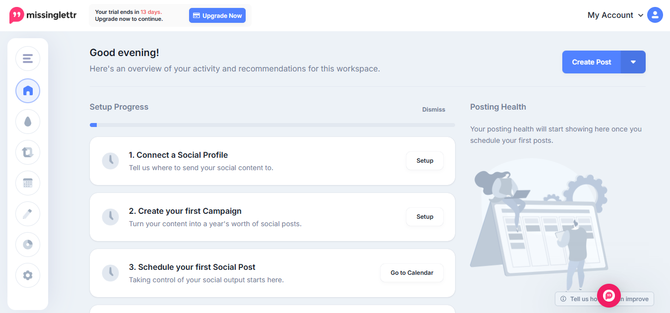 Missinglettr (AI) product screenshot