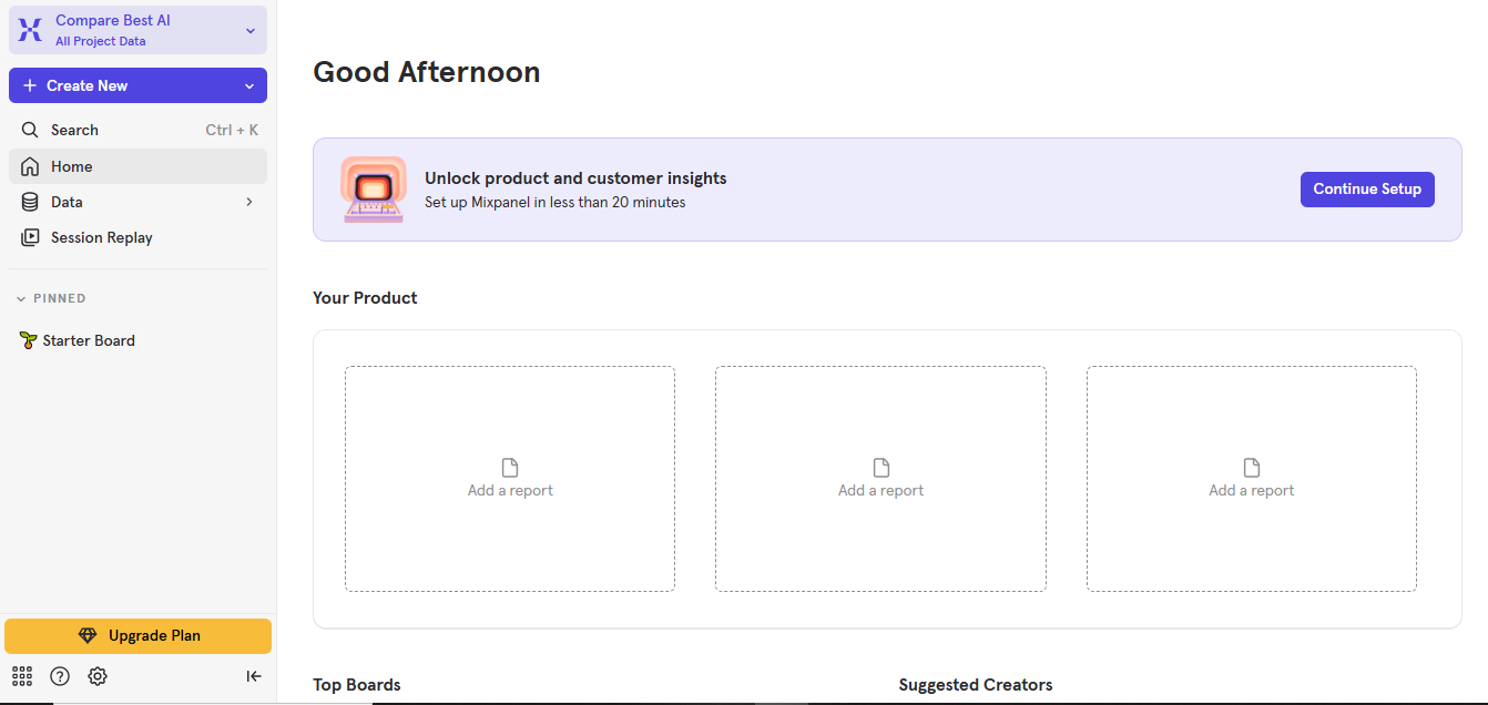 Mixpanel (AI) product screenshot