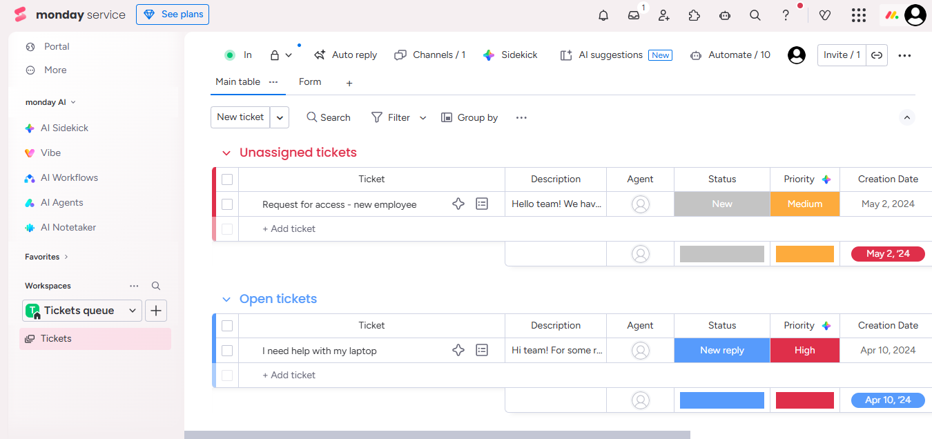 Monday Sales CRM (AI) product screenshot