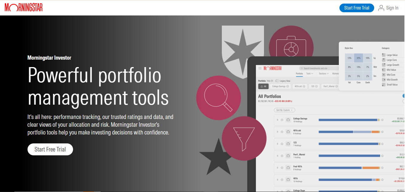 Morningstar Investor product screenshot