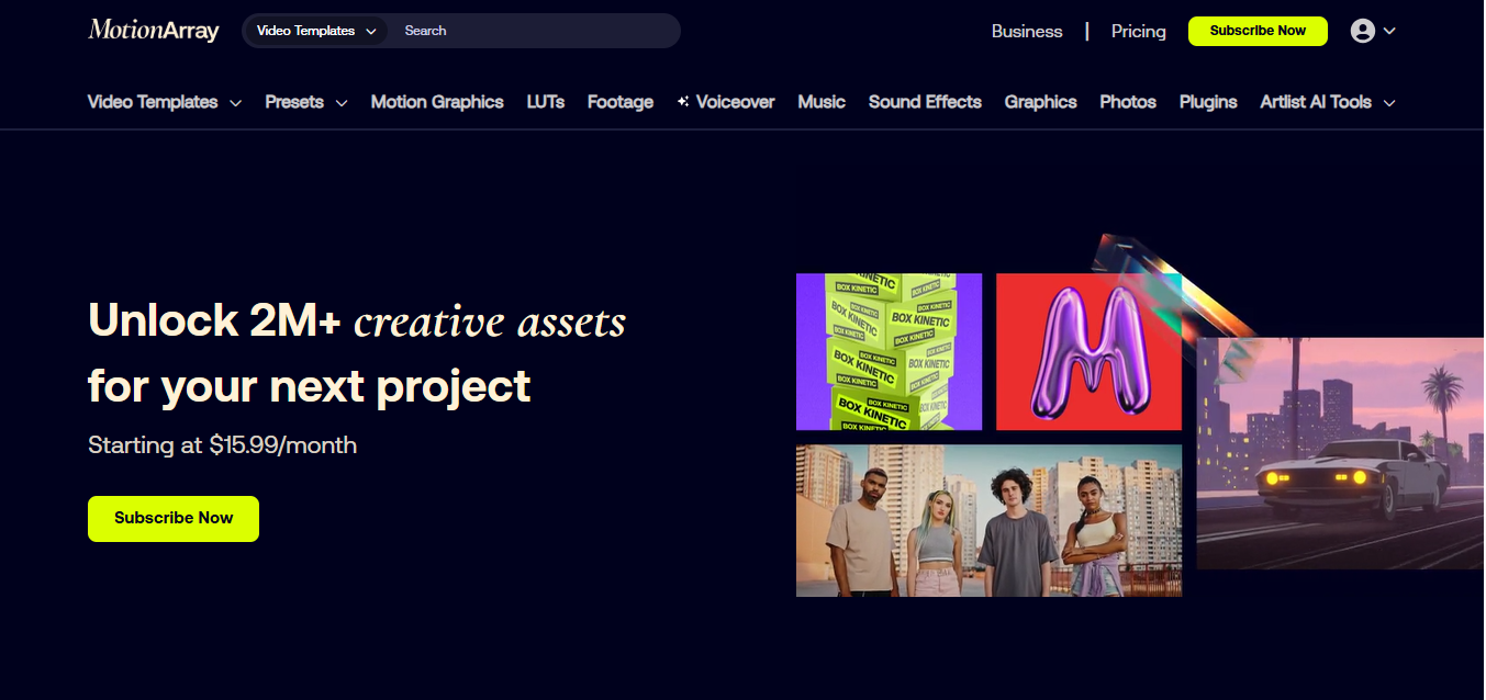 Motion Array product screenshot