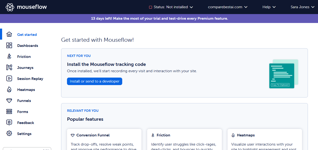 Mouseflow (AI) product screenshot