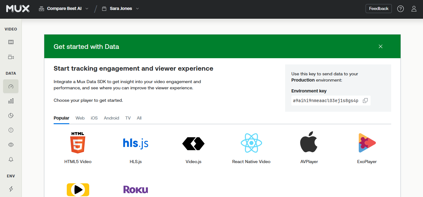Mux Video product screenshot