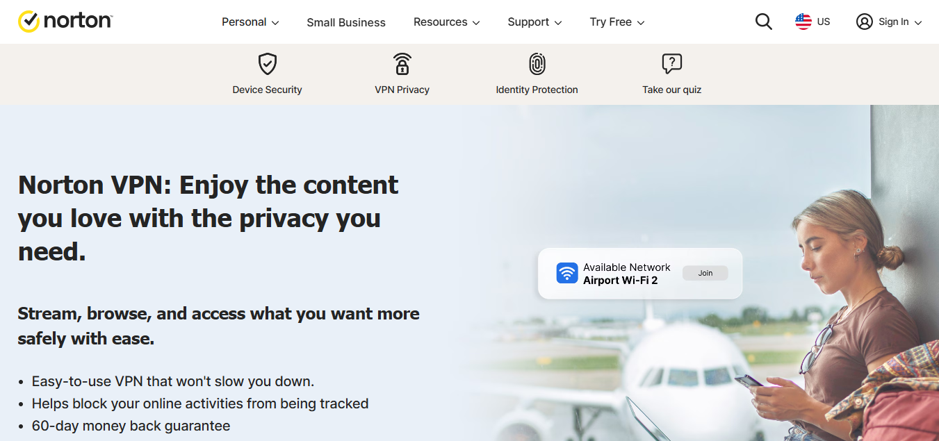Norton Secure VPN product screenshot
