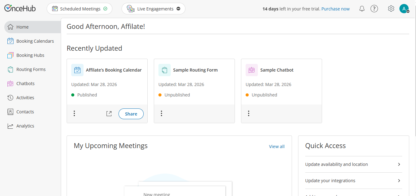 OnceHub (AI) product screenshot