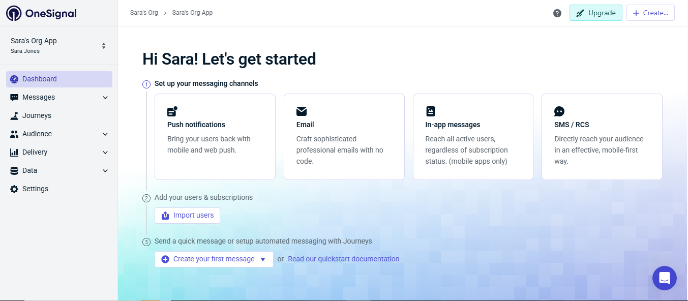 OneSignal product screenshot
