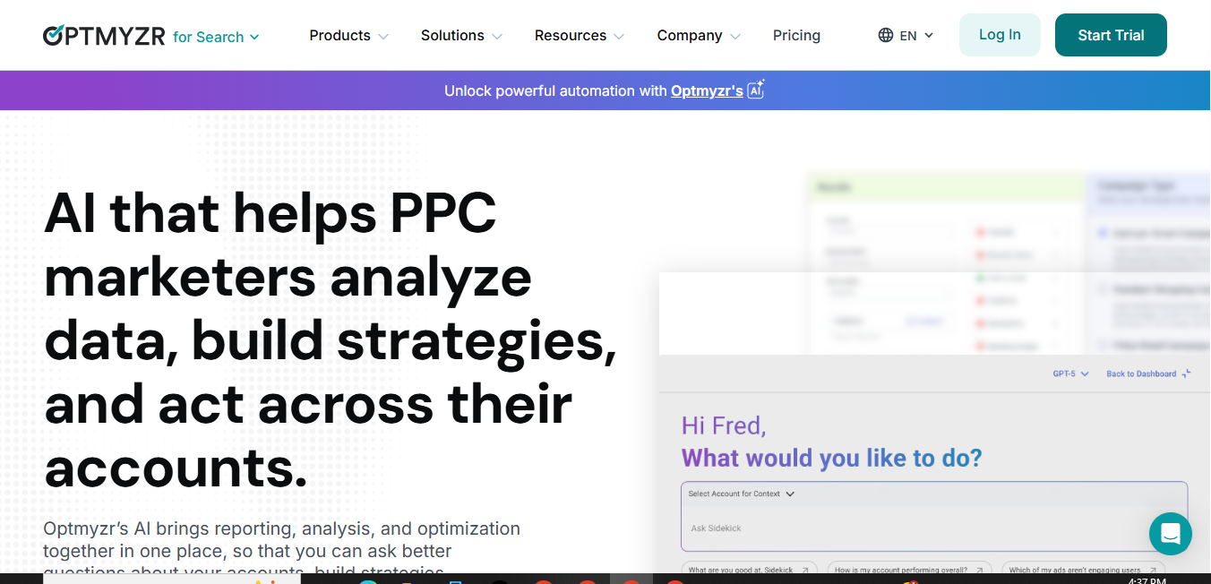 Optmyzr (AI) product screenshot