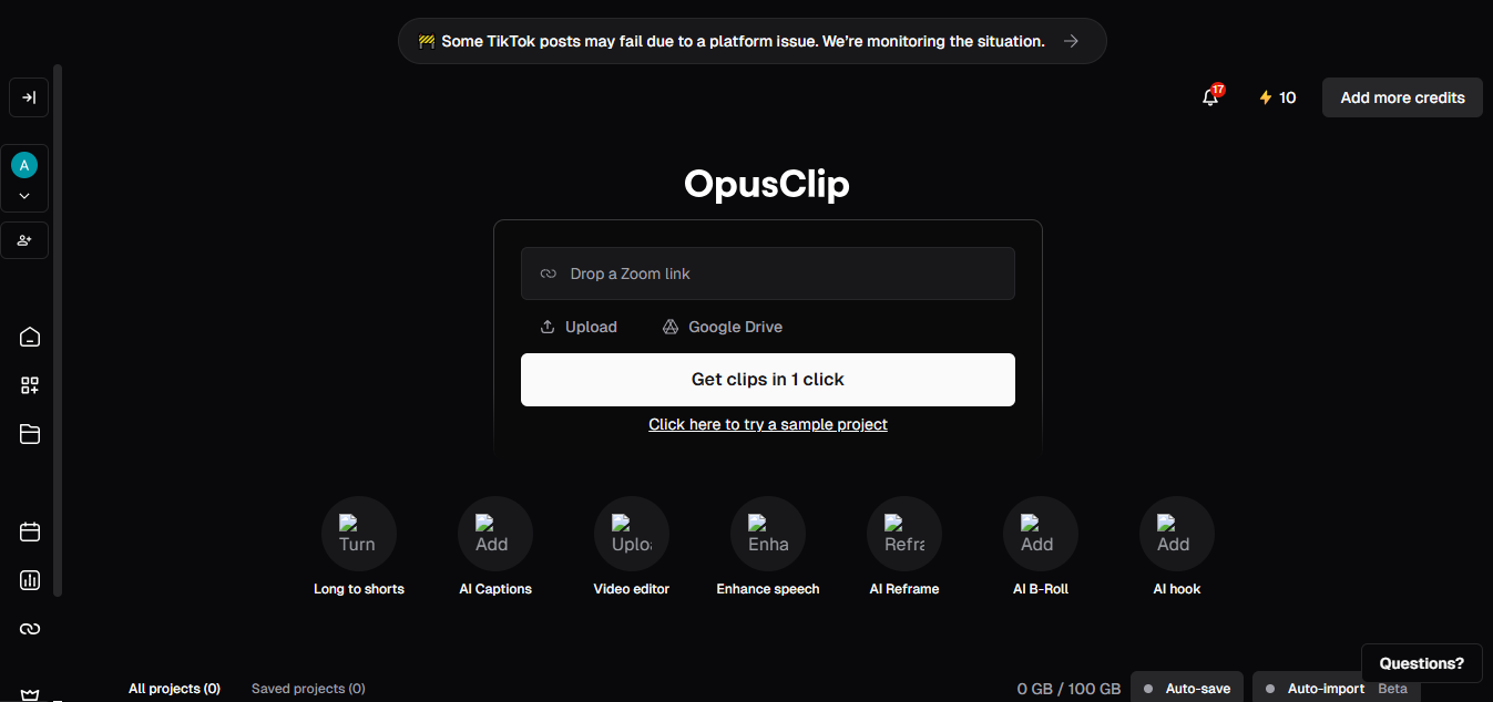 OpusClip product screenshot