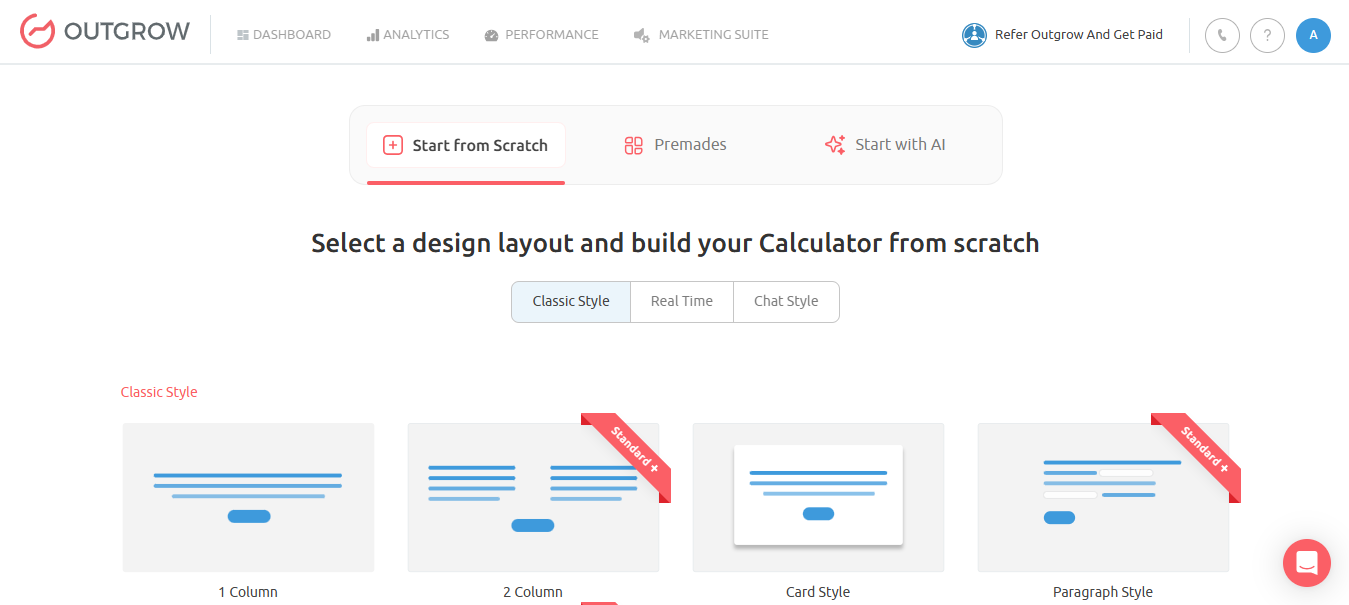 Outgrow (AI) product screenshot