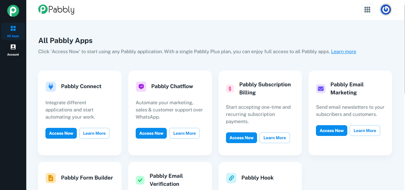 Pabbly Connect (AI) product screenshot