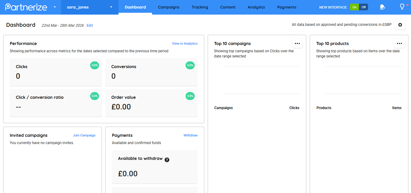 Partnerize product screenshot