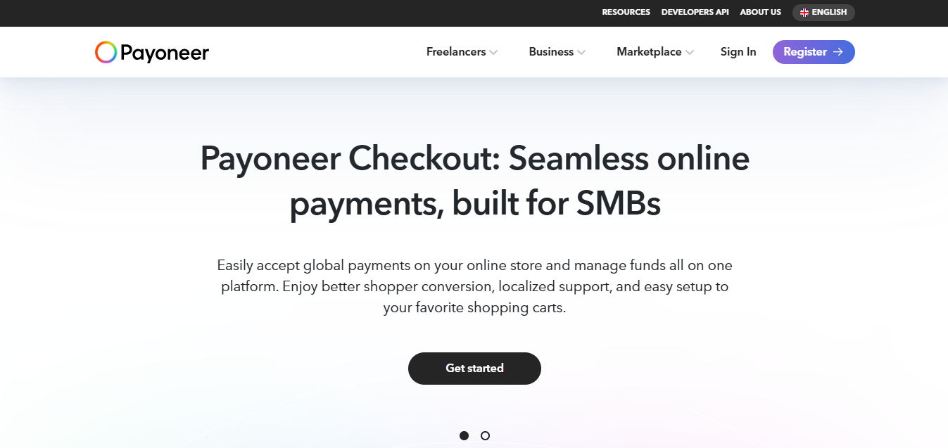 Payoneer Checkout product screenshot