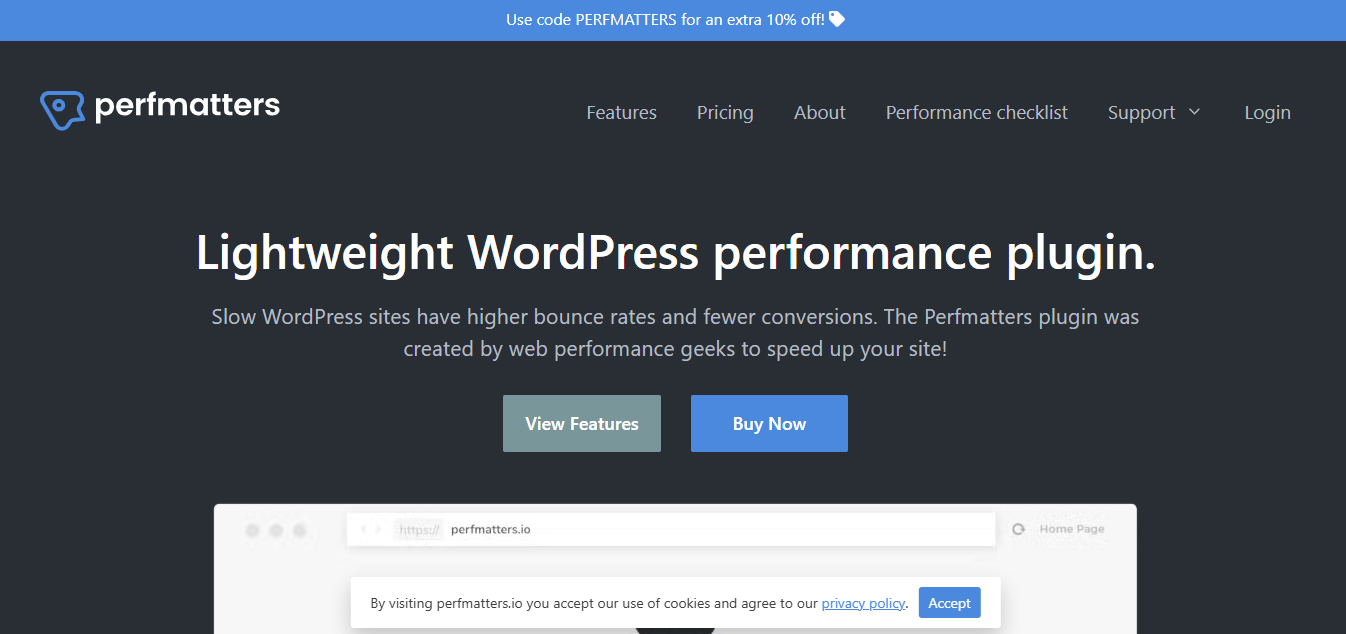 Perfmatters product screenshot