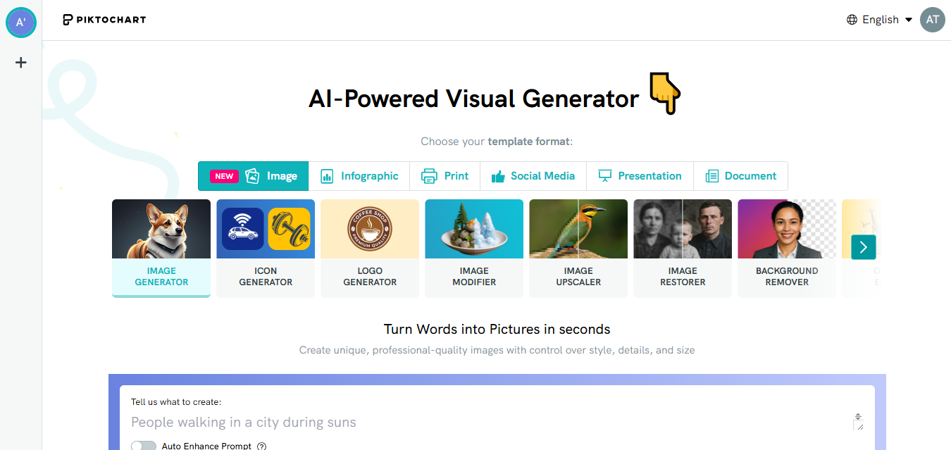 Piktochart product screenshot