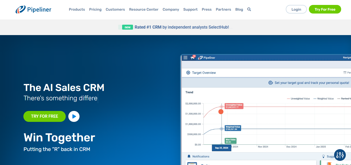 Pipeliner CRM (AI) product screenshot