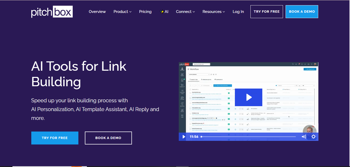 Pitchbox (AI) product screenshot