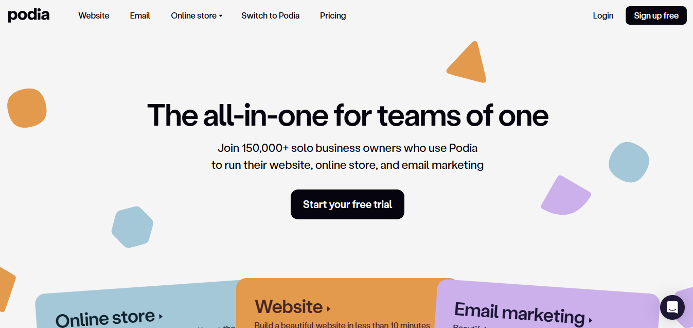 Podia (AI) product screenshot