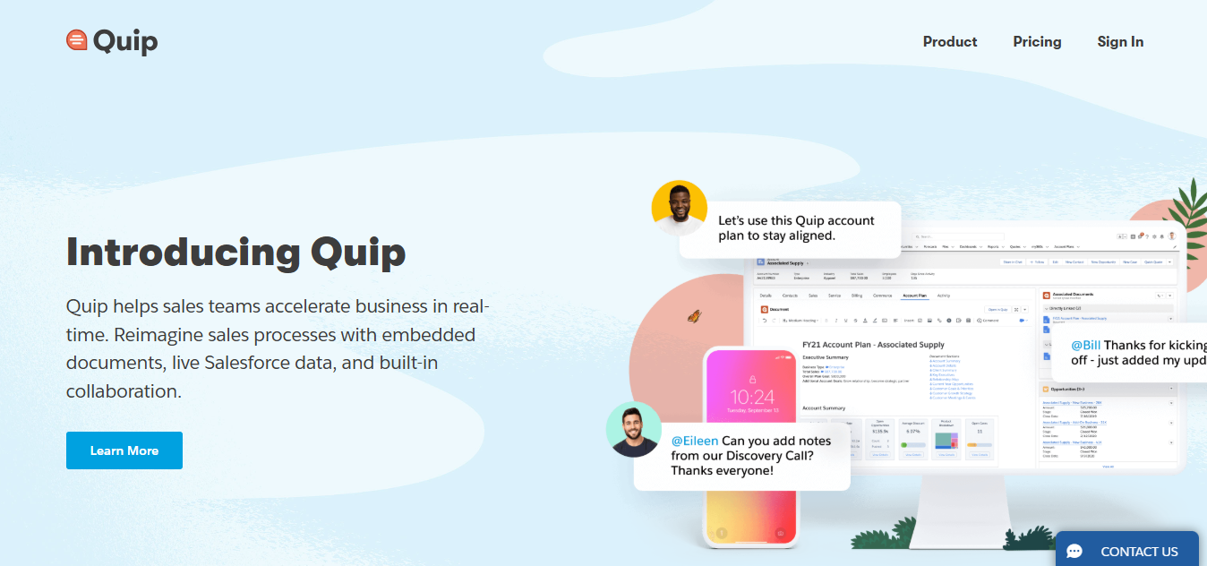 Quip product screenshot