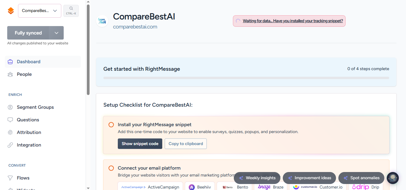 RightMessage (AI) product screenshot