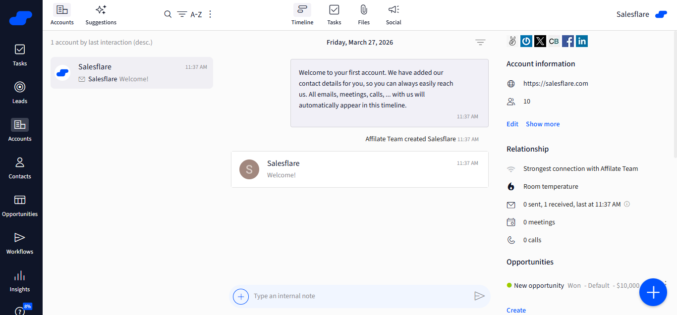 Salesflare (AI) product screenshot