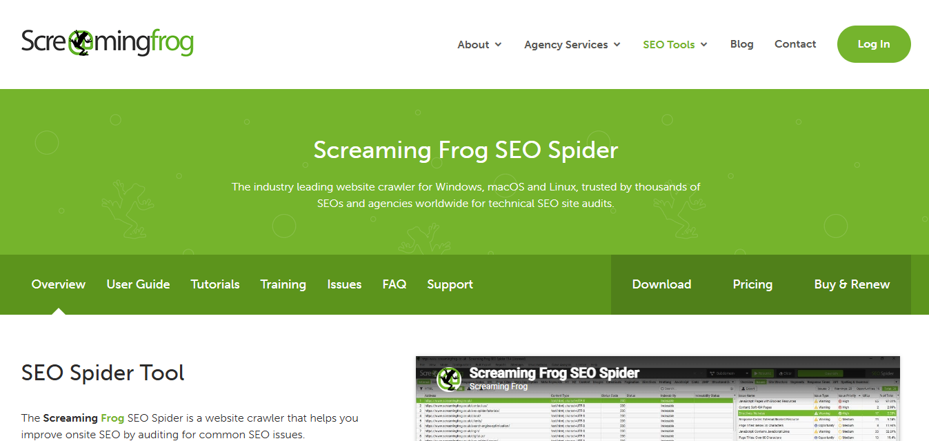 Screaming Frog SEO (AI) product screenshot