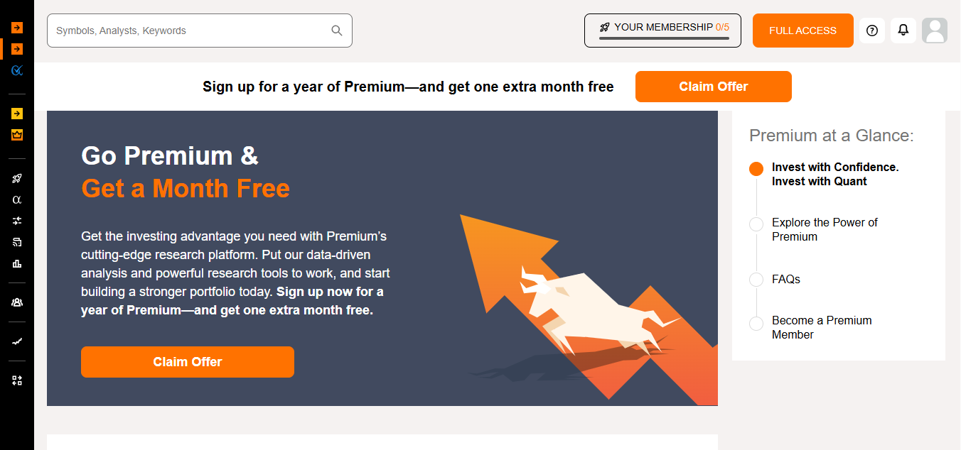 Seeking Alpha Premium product screenshot
