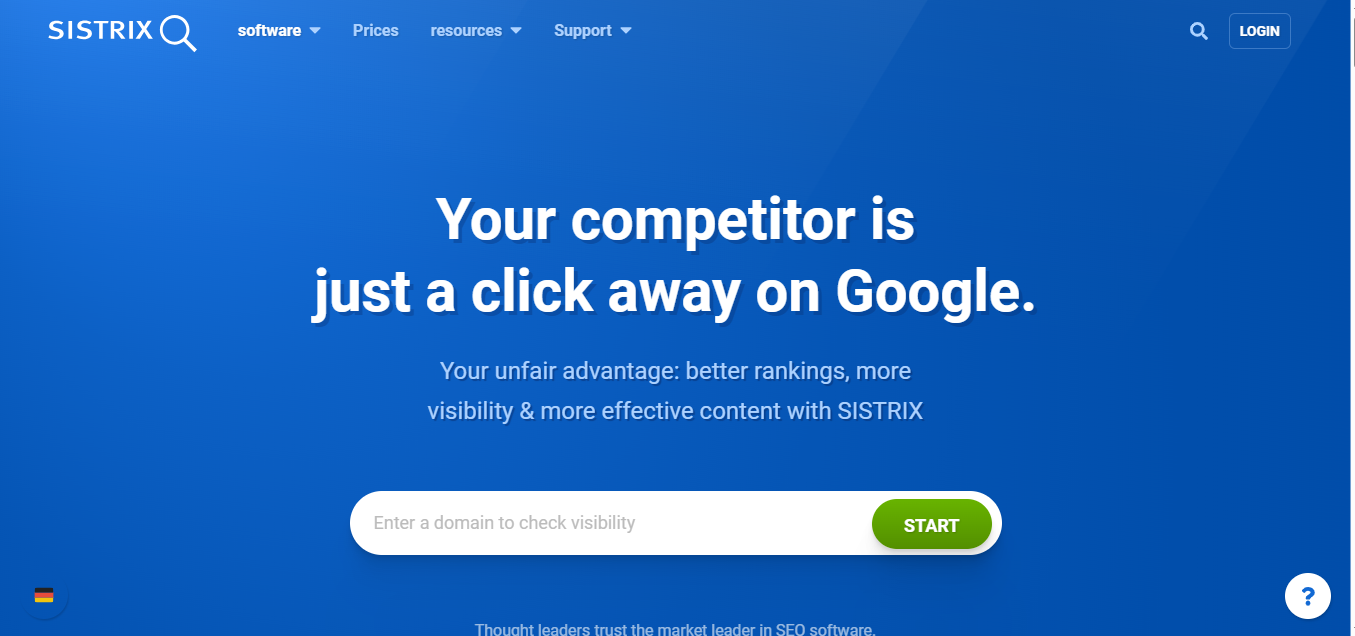 Sistrix product screenshot