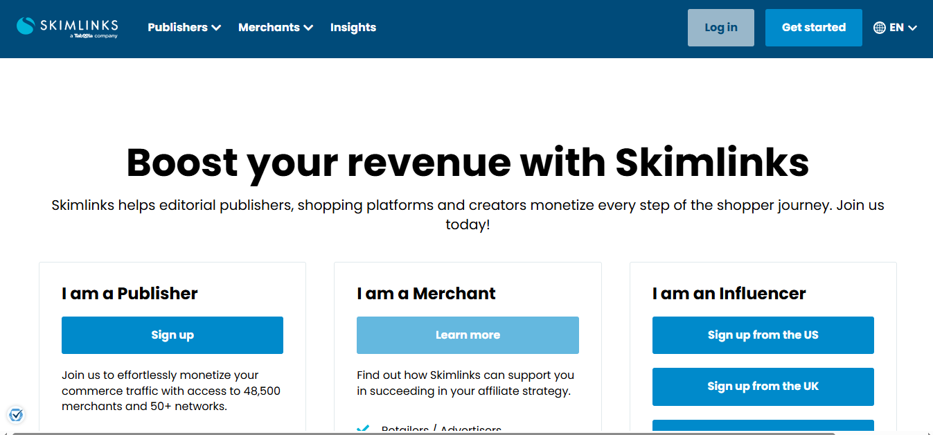 Skimlinks product screenshot