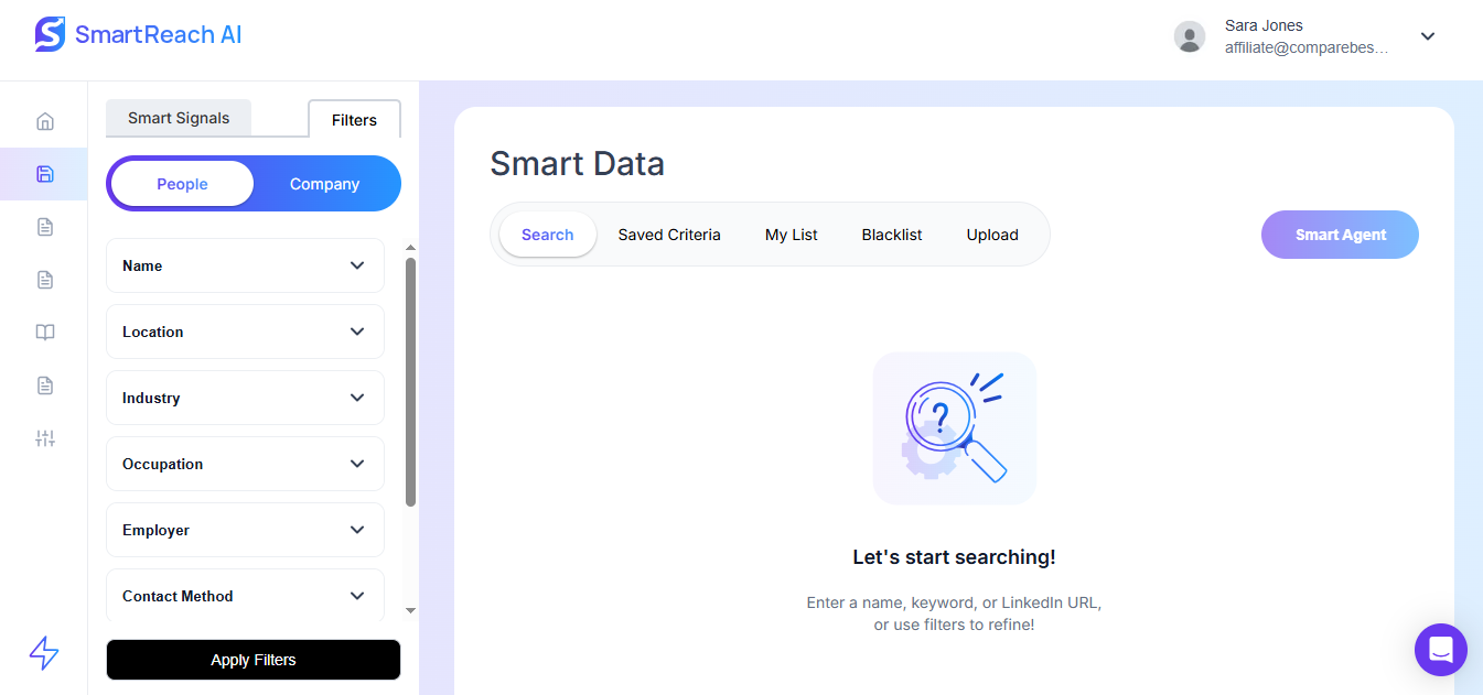 SmartReach AI product screenshot