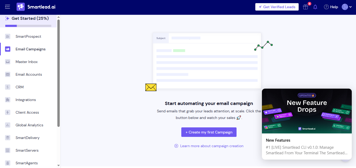 Smartlead (AI) product screenshot