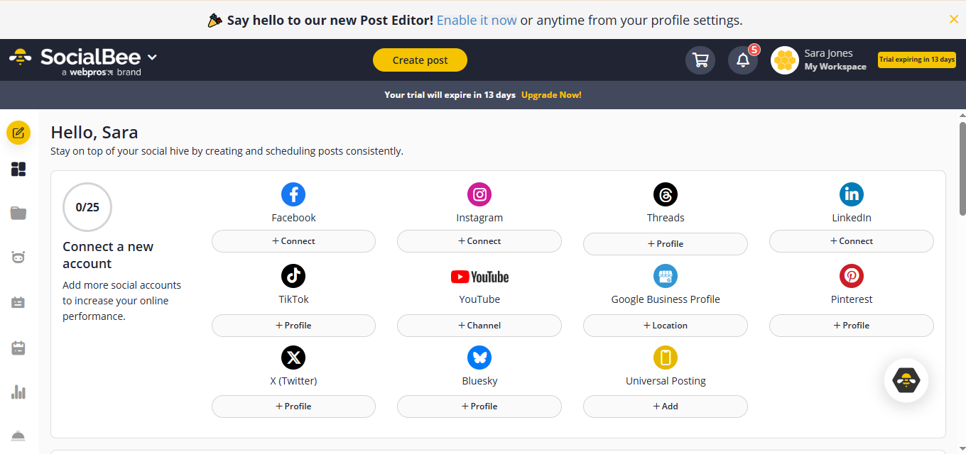 SocialBee product screenshot