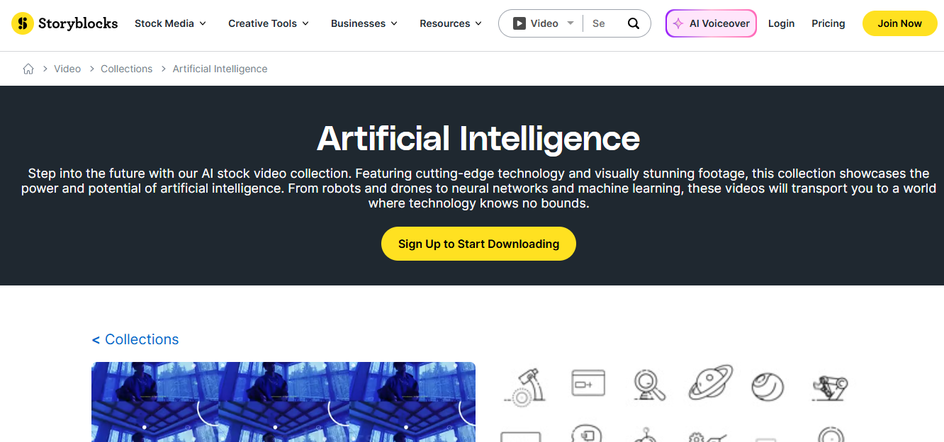 Storyblocks (AI) product screenshot