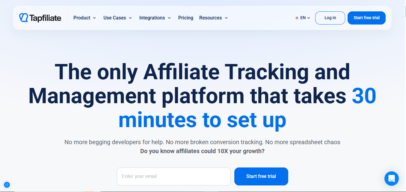 Tapfiliate product screenshot
