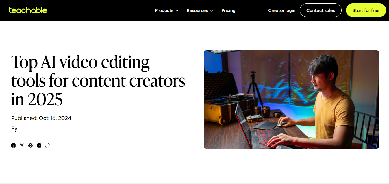 Teachable AI Editor product screenshot