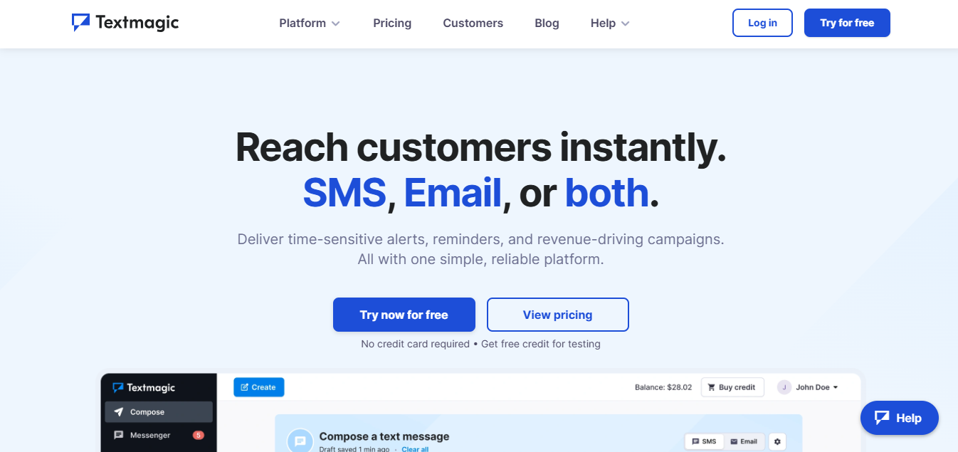 TextMagic product screenshot